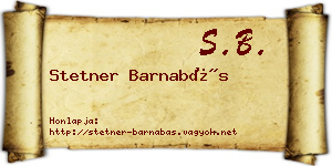 Stetner Barnabás névjegykártya