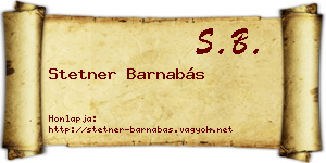 Stetner Barnabás névjegykártya